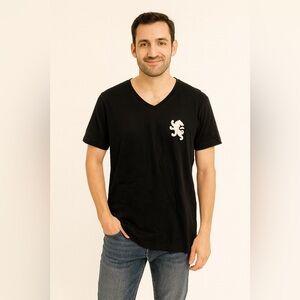 Express Black Short Sleeve Tee with Lion Emblem